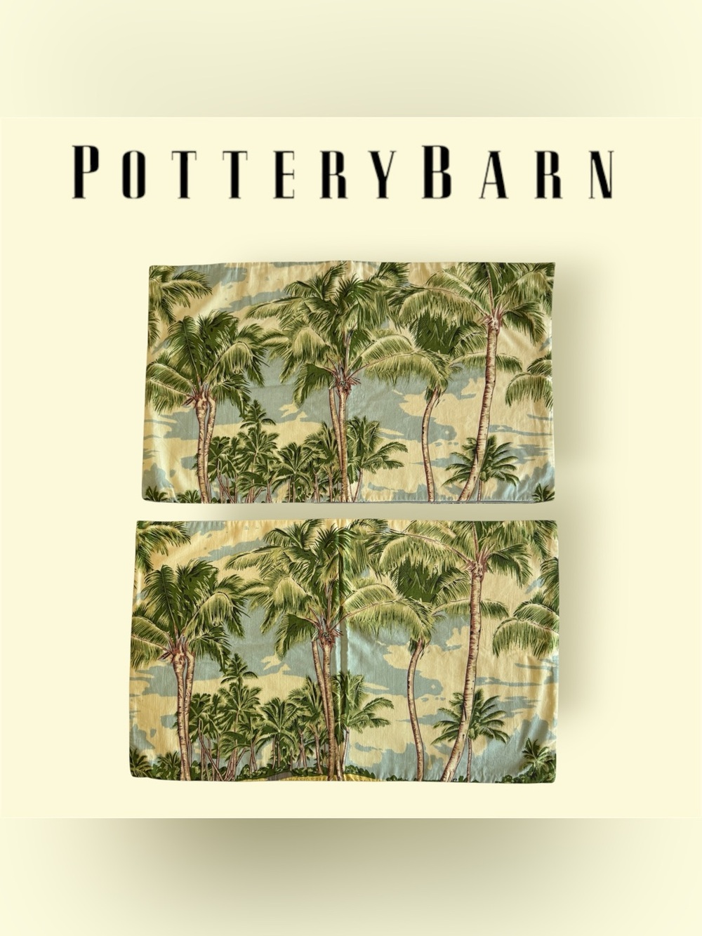 🛍️SALE🛍️Pottery Barn Wailea Scenic Lumbar Pillow Shams | Palm Trees (SET of 2) - Picture 3 of 7